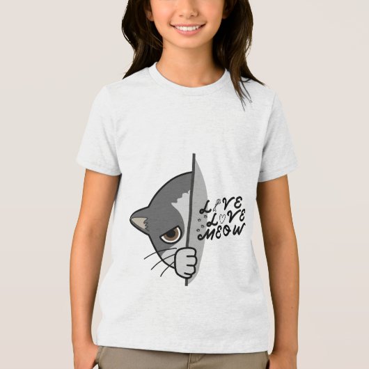 Hou van miauw Kattenliefhebber Design #Catlover #C Tri-Blend Shirt (Voorkant)