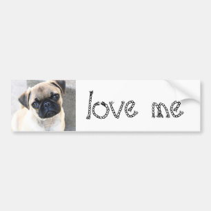 hou van mij - cute mops bumpersticker