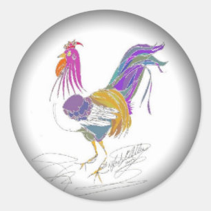 Hou van mij, hou van mijn haan ronde sticker