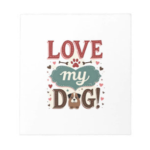 Hou van mij, hou van mijn hond vintage cute pootaf notitieblok