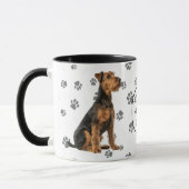 Hou Van Mijn Airedale Terrier Hondenpootafdruk Mok (Links)
