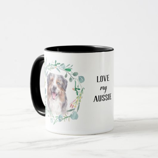 Hou van mijn Aussie krans koffie Mok (Voorkant links)