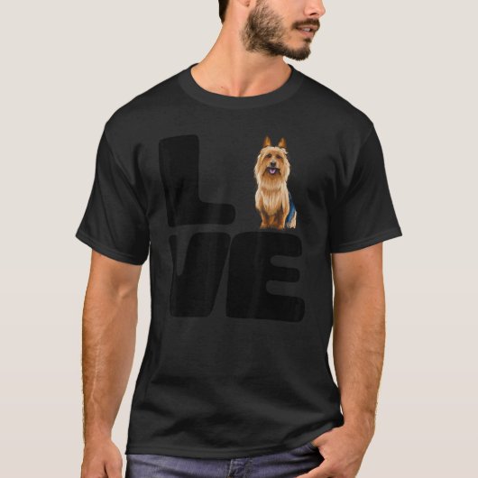 Hou van mijn Australische Terriër Hond T-shirt (Voorkant)