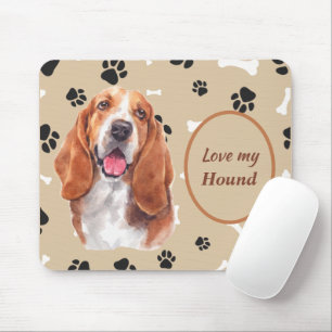 Hou van mijn Basset Hound Dog Pawprint Muismat