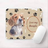 Hou van mijn beagle hond Pawprint Muismat (Met muis)