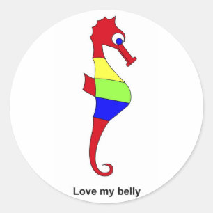 Hou van mijn buik ronde sticker