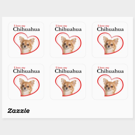 Hou van mijn Chihuahua Stickers (Vel)