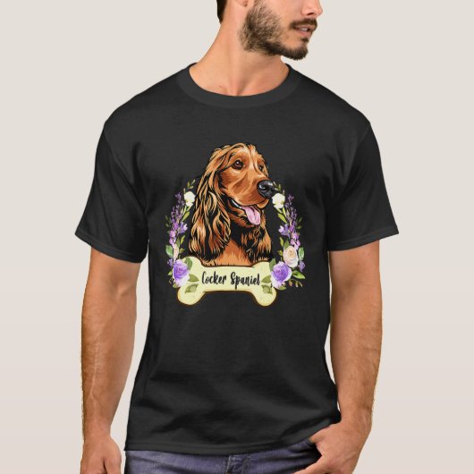 Hou van mijn Cocker Spaniel Dog Floral T-shirt (Voorkant)