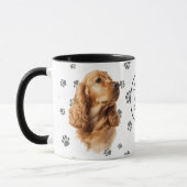 Hou van mijn Cocker Spaniel hondenpootafdruk Mok (Links)