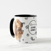 Hou van mijn Cocker Spaniel hondenpootafdruk Mok (Voorkant links)
