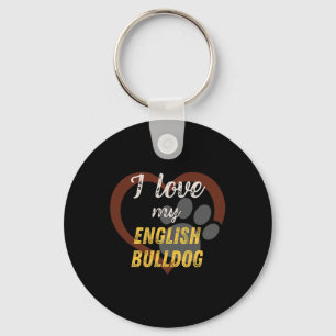 Hou van mijn Engels Bulldog Hondenliefhebber Sleutelhanger