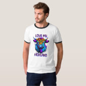 Hou van mijn Highland Koeien Cyberpunk Style Art T-shirt (Voorkant volledig)