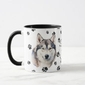 Hou van mijn Husky Dog Pawprint Mok (Links)