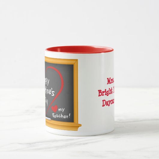 Hou van mijn leraar! Fijne Valentijnsdag! Mok (Midden)