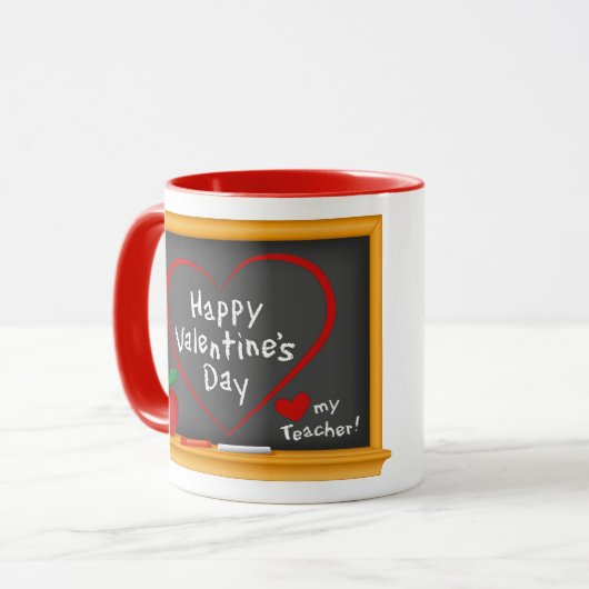 Hou van mijn leraar! Fijne Valentijnsdag! Mok (Voorkant links)