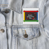 Hou van mijn leraar! Fijne Valentijnsdag! Vierkante Button 5,1 Cm