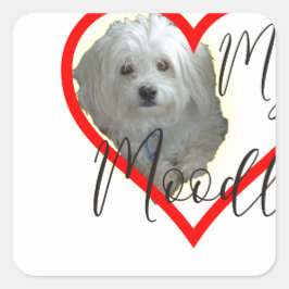 Hou van mijn Moodle Vierkante Sticker