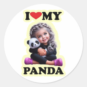 Hou van mijn panda Classic Ronde Stickers
