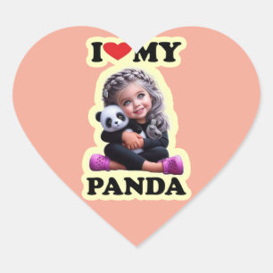 Hou van mijn panda Hart Stickers