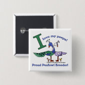 Hou van mijn peeps-fokkers vierkante button 5,1 cm (Voorkant /achterkant)