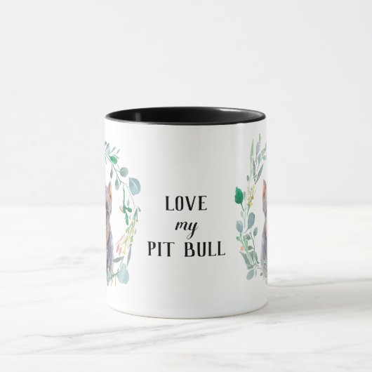 Hou van mijn Pitbull Krans Koffie Mok (Midden)