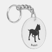 Hou van mijn Pittie  DBL Sided Sleutelhanger (Voorkant Links)