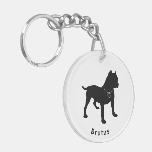 Hou van mijn Pittie DBL Sided Sleutelhanger (Voorkant Links)