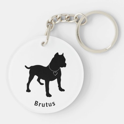 Hou van mijn Pittie  DBL Sided Sleutelhanger (Achterkant)