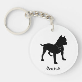 Hou van mijn Pittie  DBL Sided Sleutelhanger
