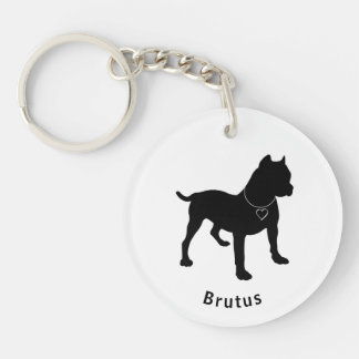 Hou van mijn Pittie DBL Sided Sleutelhanger