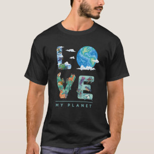 Hou van mijn planeet Ecologie Aarde Dag Planet Mil T-shirt
