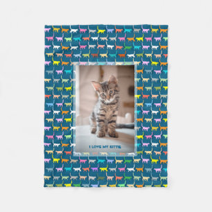 Hou van mijn poesje jouw aangepaste foto kat afdru fleece deken