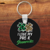 Hou Van Mijn Pre-k Shamrocks Luipaard St Patricks Sleutelhanger (Voorkant)