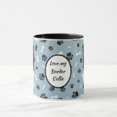 Hou van mijn rand Collie Dog Pawprint Mok (Midden)