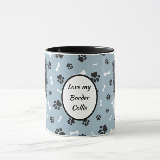 Hou van mijn rand Collie Dog Pawprint Mok (Midden)