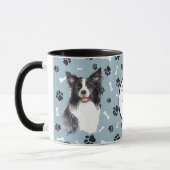 Hou van mijn rand Collie Dog Pawprint Mok (Links)