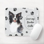 Hou van mijn rand Collie Dog Pawprint Muismat (Met muis)