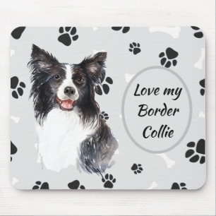 Hou van mijn rand Collie Dog Pawprint Muismat
