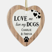 Hou van mijn rustieke honden keramisch ornament (Rechts)