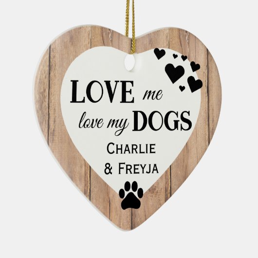 Hou van mijn rustieke honden keramisch ornament (Rechts)