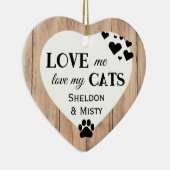 Hou van mijn rustieke katten keramisch ornament (Rechts)