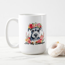 Hou van mijn Schnauzer Bloemen Koffiemok