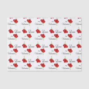 Hou van mijn Valentijn Red Heart Flowers Tissuepapier