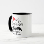 Hou van mijn vier Affenpinscher honden Mok (Voorkant links)
