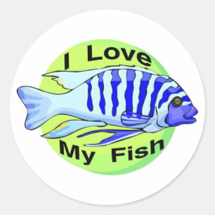 Hou van mijn vis ronde sticker