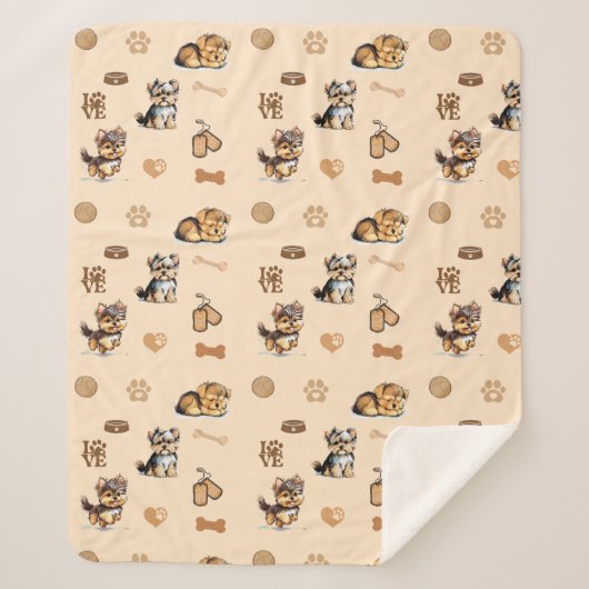 Hou van mijn Yorkie Tan Sherpa Deken (Voorkant)