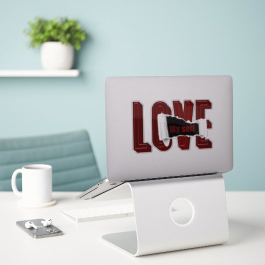 hou van mijn zelfticker sticker (Laptop op bureau)