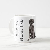 Hou van mijn zwarte labrador koffiemok (Voorkant links)