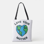 Hou van Moeder Aarde Hart Tote Bag (Achterkant)