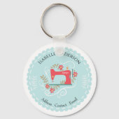 Hou van naaimachine. Blauw Sleutelhanger (Voorkant)